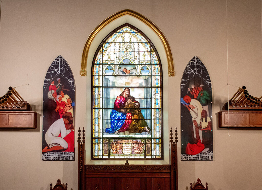 Govans Presbyterian Church's installation of new inclusive sanctuary art.